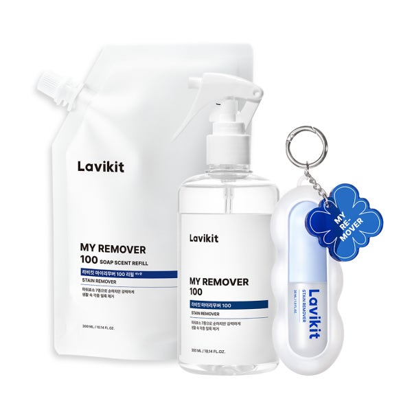[N단독] 라비킷 마이리무버 본품 300ml 1개+키링+비누향 리필1개 얼룩 찌든때 제거제