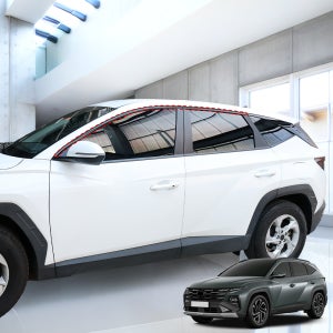 투싼 NX4 페이스리프트 튜닝 용품 윈도우 몰딩 상단 커버 크롬 죽이기