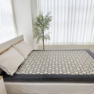 (주)한일생활과학 그레핀 탄소 침대용 전기요 전기매트 더블, 140x200cm, 그레이