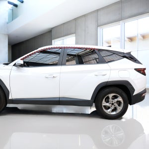 투싼 NX4 윈도우 상단 몰딩 튜닝 크롬 죽이기