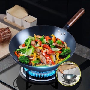 논코팅 블루 스테인리스 냄비 계란 후라이팬 궁중팬 32-34cm 튀김팬