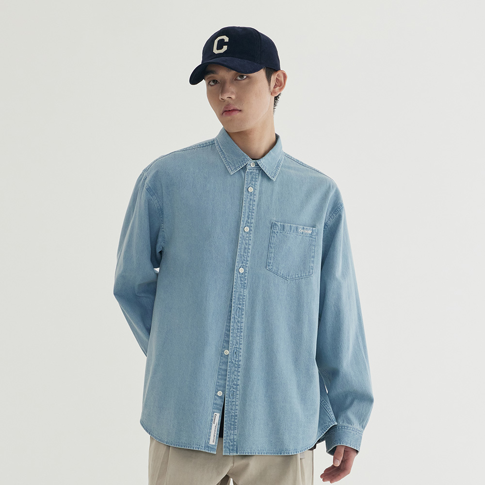 [커버낫] 베이직 데님 셔츠 Light Blue