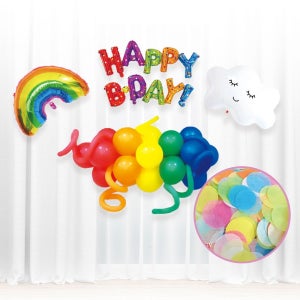 무지개클라우드풍선세트 종이 컨페티 증정