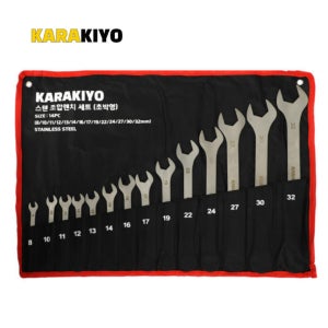 카라키요 스텐 육각스패너세트 14PCS (8-32mm) 초박형 조합렌치세트 콤비스패너