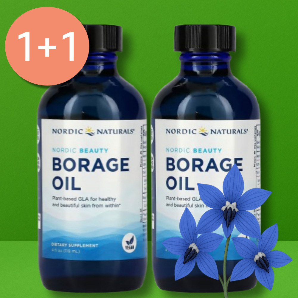 [1+1] 노르딕내츄럴스 보라지유 119ml <b>감마리놀렌산</b> <b>GLA</b> 보라지오일