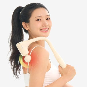 휴플러스 릴랙스 마사지건 목 어깨 승모근 커브건 바닐라