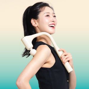 휴플러스 릴랙스 마사지건 목 어깨 승모근 커브건 바닐라