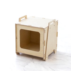 큐브펫하우스 원목고양이 숨숨집조립형적층형 반려동물하우스강아지집