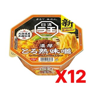 일본 컵라면 닛신 라오 토로진 미소 된장맛 118g 12개