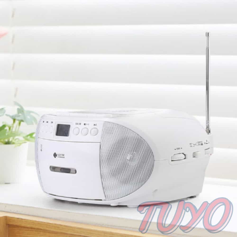 투요 화이트 MP3 카셋트플레이어 학습용CD플레이어 씨디카세트 라디오카세트