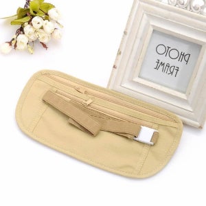 여행용 소매치기 방지 슬림 복대 베이지