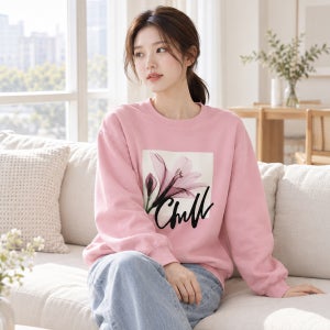 큰꽃 맨투맨 여자 루즈핏 꾸안꾸 감성 데일리 봄가을룩 빅사이즈 특양면 기모 여성 오버핏