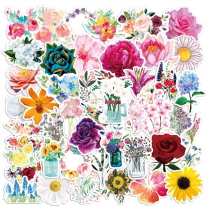 플라워스티커 꽃모양 꽃스티커 꽃잎3 50장