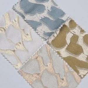 가브리엘 골드 메탈 엠보싱 털 달마시안 자카드원단 5칼라 자가드