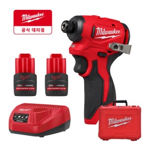 밀워키 M12 BLIDRC-252C 12V 충전 임팩트 드라이버 2.5Ah 세트 케이스포함