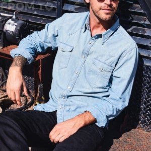 [백화점] 폴로 남성 더블알엘 RRL 슬림핏 재팬 데님 샴브레이 인디고 웨스턴 셔츠