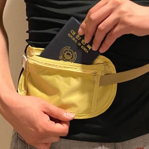 베이지 여행용복대 여권복대 여행복대 가방 소매치기