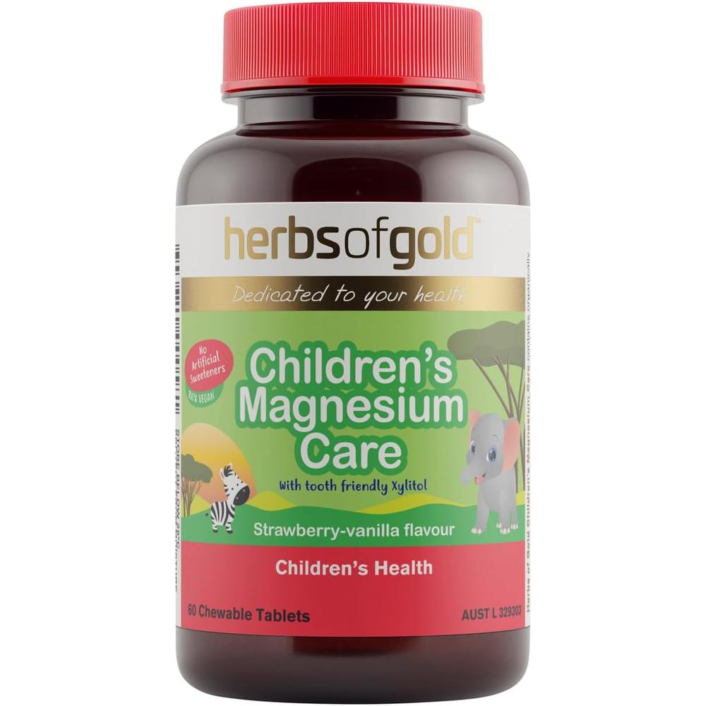 호주 허브스 <b>오브</b> 골드 Herbs of Gold Children’s <b>Magnesium</b> Care 어린이 <b>마그네슘</b> <b>케어</b> 츄어블 60정