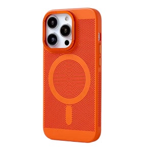 오크샵 최강 통풍 맥세이프 발열 방지 쿨링 마그네틱 아이폰 케이스 오렌지, 아이폰16 플러스