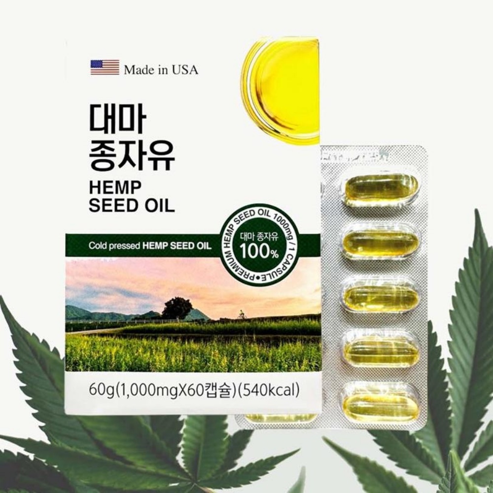 <b>뉴트</b>리움 대마 종자유 1000mg x 60캡슐 2개월 미국산 대마씨유 효능