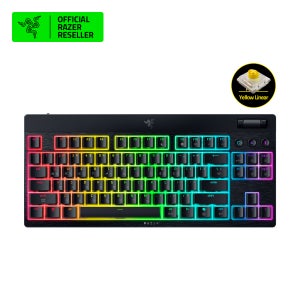 레이저코리아 블랙위도우 V4 Low profile HyperSpeed 블랙/텐키리스, KR 옐로우축