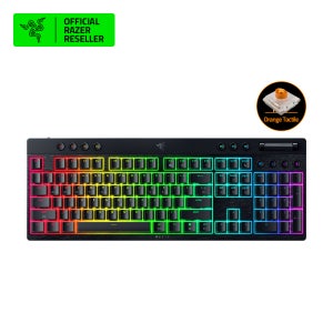 레이저코리아 블랙위도우 V4 Low profile HyperSpeed 블랙/풀배열, KR 오렌지축