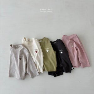 XS-XL 라라랜드 가을 베이직 하트 로고 티셔츠 긴팔 티 아기 여아 남아 키즈 등원룩