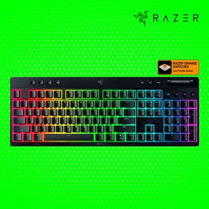 레이저코리아 블랙위도우 v4 로우 프로파일 하이퍼스피드 오렌지축 KR 무선 게이밍 키보드