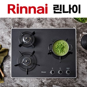 린나이 3구 가스레인지 빌트인 스테인레스 RBR-P3500 가스쿡탑 매립형 LNG LPG