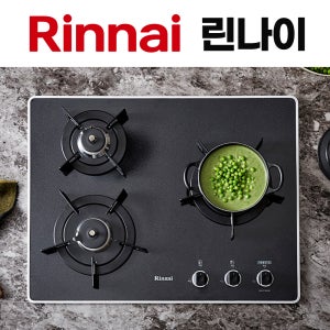 린나이 3구 가스레인지 빌트인 블랙펄 RBR-P3501D 가스쿡탑 매립형 LNG LPG
