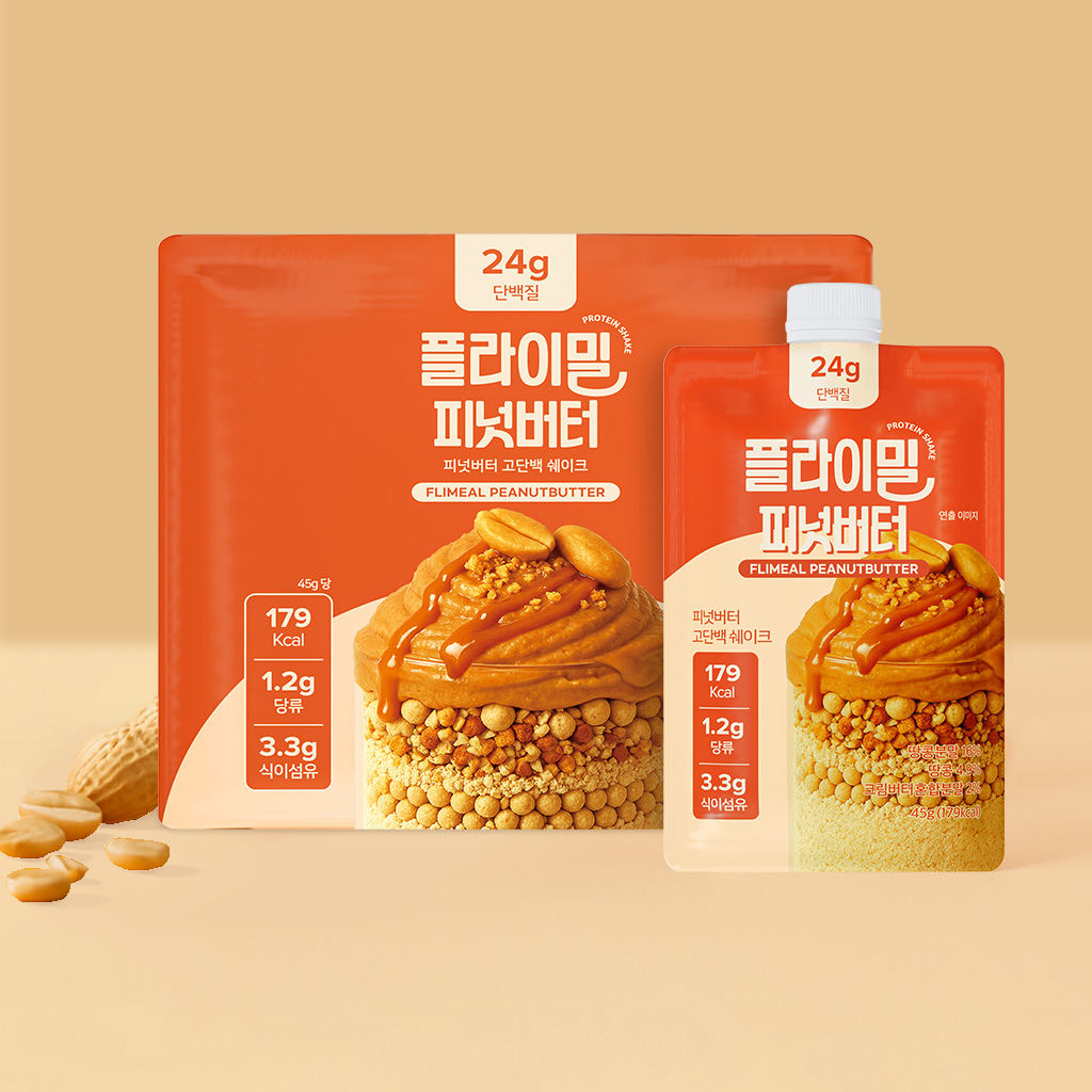 플라이밀 단백질 쉐이크 파우치 피넛버터, 45g, 7개