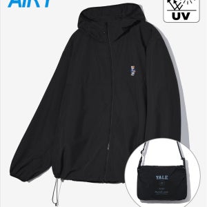[예일] 엠브로이더리 댄 라이트웨이트 패커블 윈드브레이커_블랙