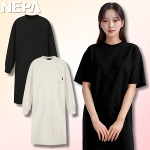네파 원피스 긴팔 라운드 여성 간절기 경량 방풍 일상복 데일리 원피스