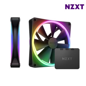 NZXT F140 RGB DUO 블랙 2팩+컨트롤러 쿨링팬 케이스팬 140mm