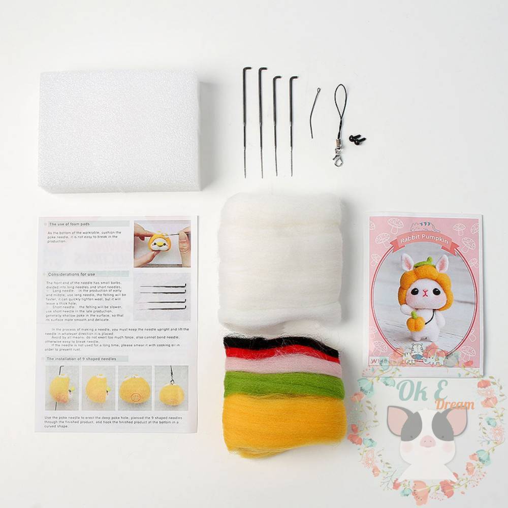 옥이드림 DIY 동물 양모 펠트 키트 동물양모만들기키트