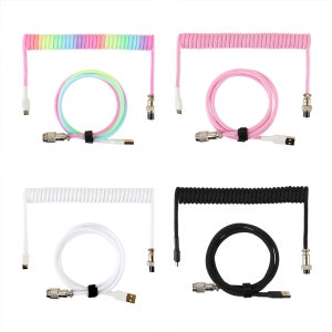 COX 스프링 8K C type 키보드 항공 케이블 핑크