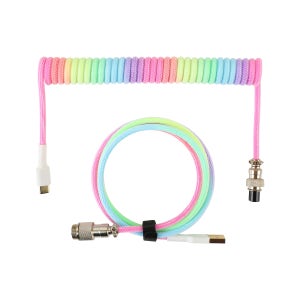 COX 스프링 8K 키보드 항공 케이블 USB C타입 커넥터 레인보우