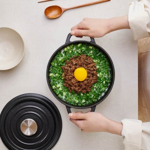 르메이드 무쇠 냄비 세트 인덕션 솥밥 전골 무쇠솥 주물 양수냄비 매트 블랙