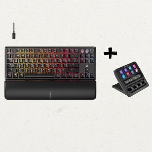 커세어 K70 MGX TKL 자석축 키보드 + 엘가토 스트림덱 플러스 블랙