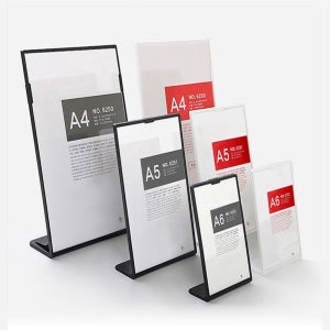 카페 포스터 스탠드 pop 미니 테이블 탁상용 아크릴 메뉴판 A4 거치대 - 화이트