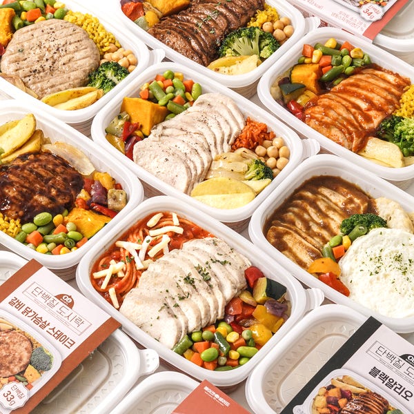 메이크샐러드 단백질 닭가슴살 직장인 벌크업 저당 식단 냉동 도시락 간편식 16종 세트