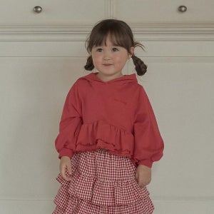 아기 유아 무지 후드 티셔츠 여아 아동 가을 프릴 벌룬 소매 모자 티셔츠 후디