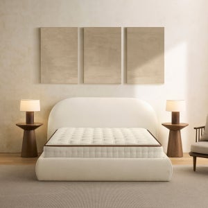 마테라소 오브 패브릭 침대 Q 버베나, 아이보리