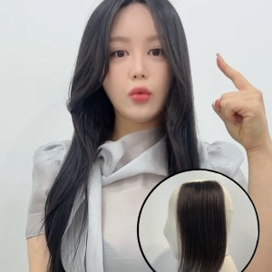 100% 인모가발 헤어피스 옆머리 정수리 볼륨 피스 헤어뽕 29cm