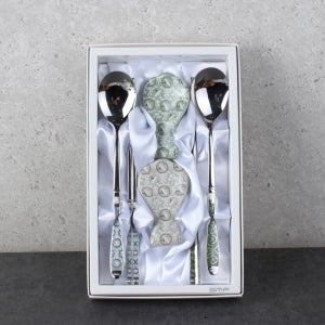 백화점 동일 삼미 SMF 청자 백자 세라믹 수저 2인세트 외국인 어른 선물 4P