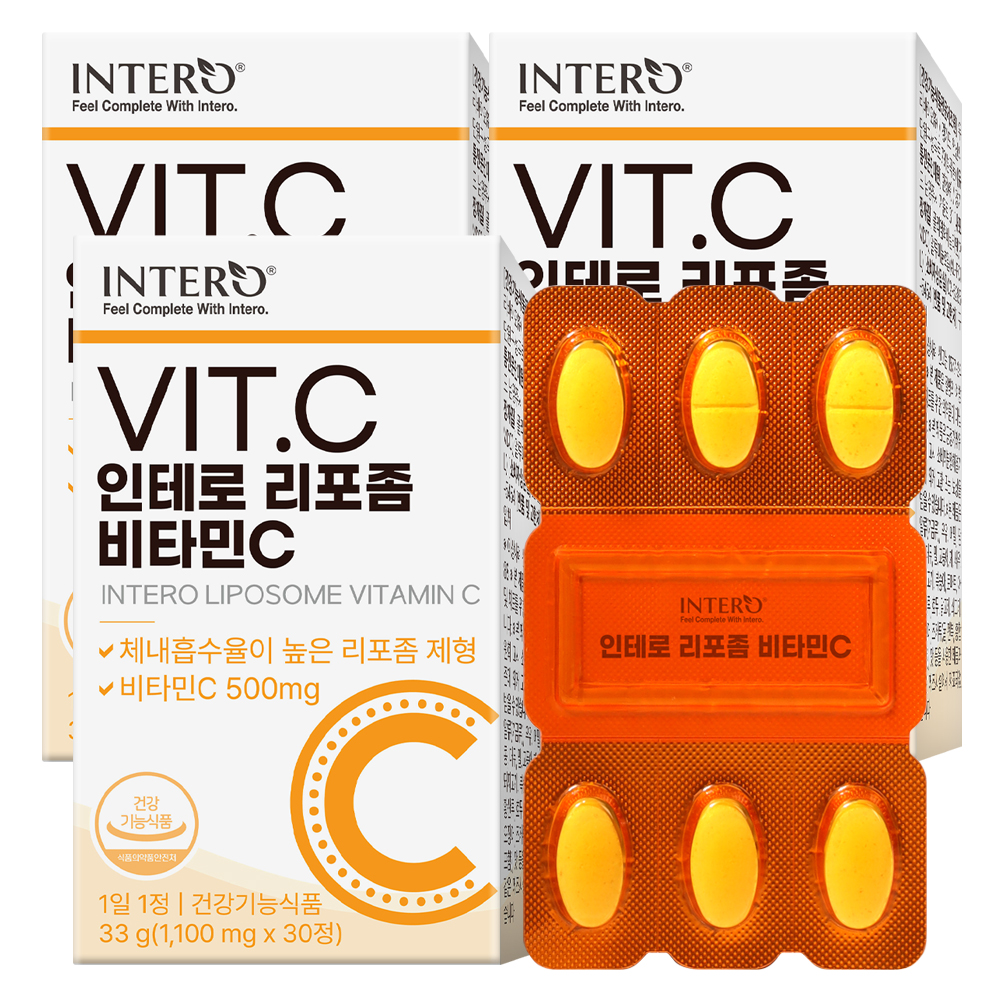 인테로 리포좀 비타민C 비타민씨 영양제 30정, 3개