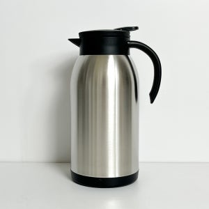 업소용 스텐 물병 이중 진공 보온 보냉 손잡이 식당 물통 1.5L, 블랙실버