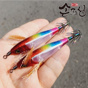 [10+1] 손피싱 프리즘 에기 왕눈이 수평 문어 쭈꾸미 갑오징어 채비 레인보우 55mm