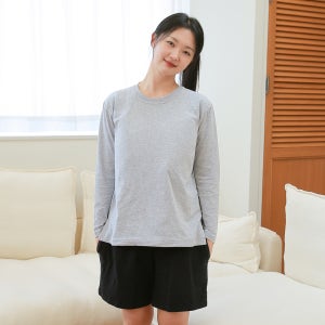 라이프롬 긴팔 노브라티 노브라 티셔츠 캡내장 티안나 긴팔 홈웨어 잠옷