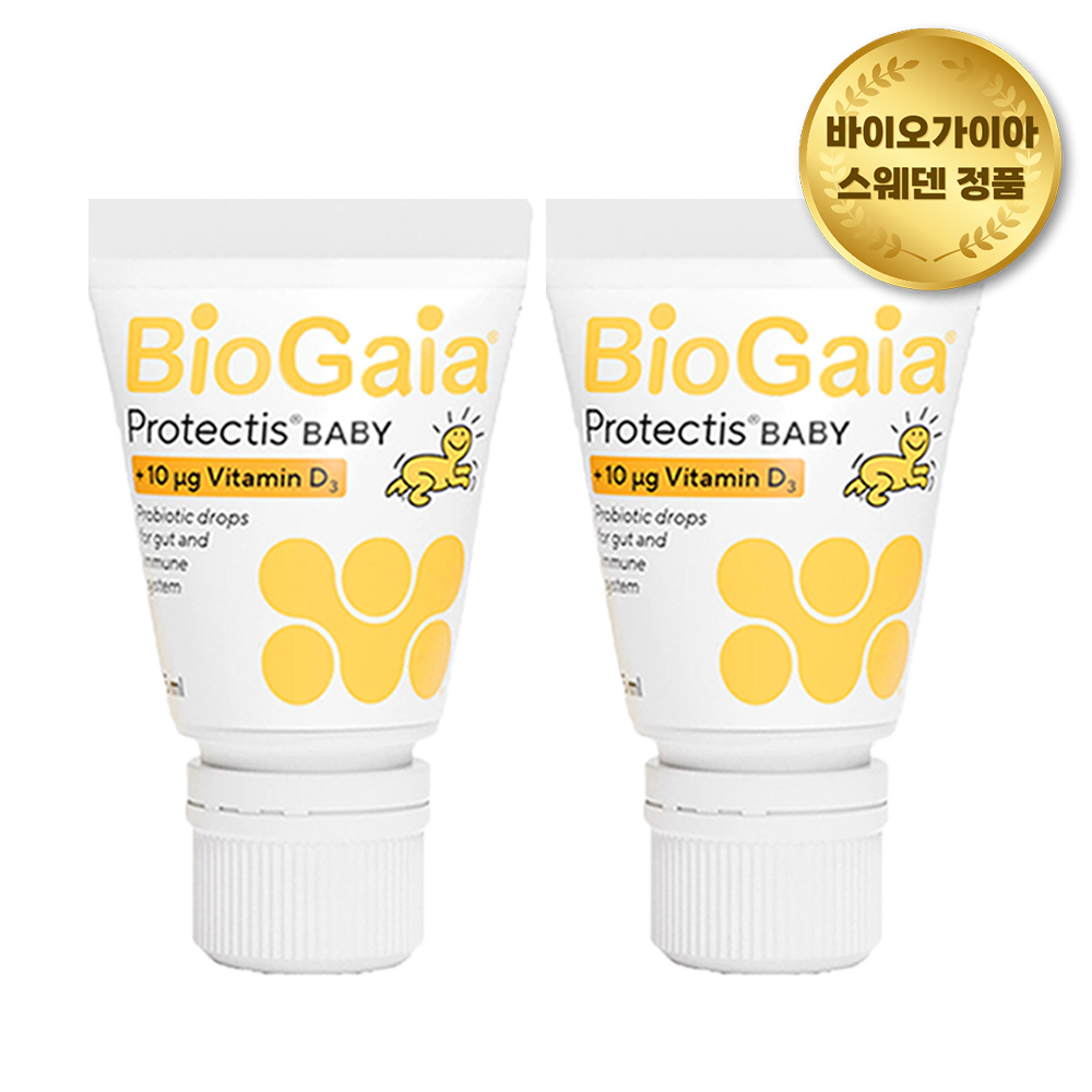 바이오가이아 유산균 <b>비타민D</b> 10ML 신생아 아기 유산균 튜브형 이지드롭 <b>베이비</b>드롭 2개